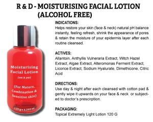 R & D Moisturizing Facial Lotion