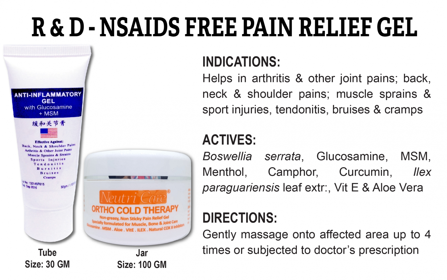 R & D NSAIDS FREE PAIN RELIEF GEL | R & D